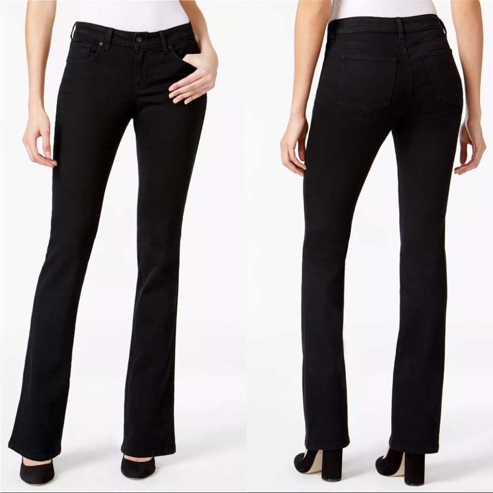 Style & Co black curvy boot leg mid rise stretch jeans size 12
